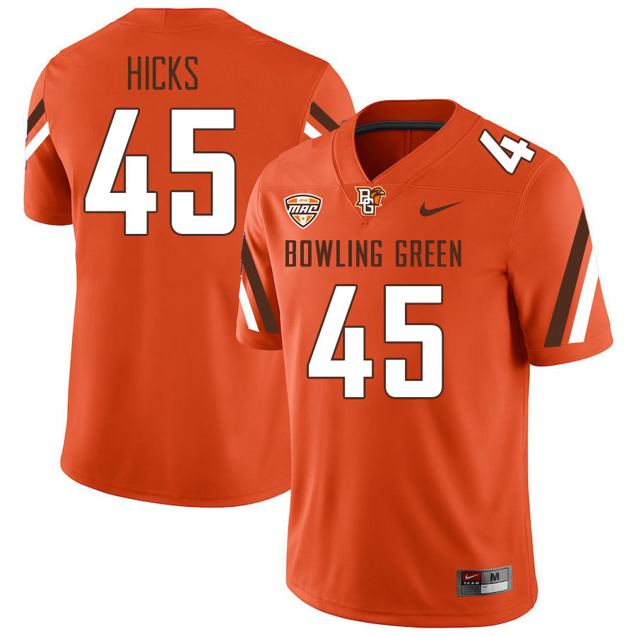 Bowling Green Falcons #45 Rocco Hicks College Football Jerseys Stitched Sale-Orange